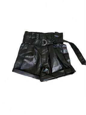 Madden NYC black faux leather Shorts